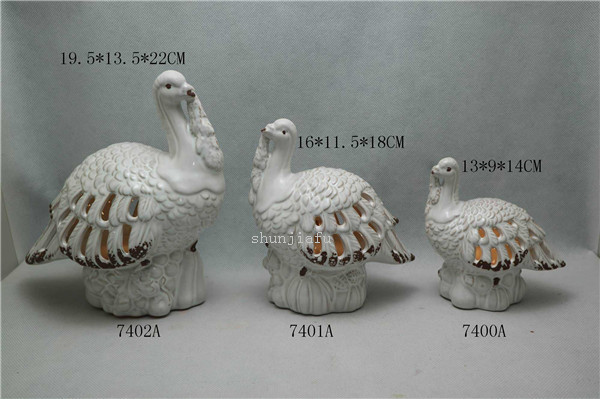 White Turkey Hollow LED Lamp Three Models Ceramic Turkey LED Night Light
