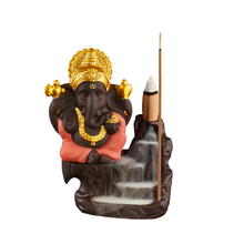 Handmade Crafts Censer Holder Waterfall Flowing Smoke Backflow Ceramic Different Color Choose Ganesha Incense Burner